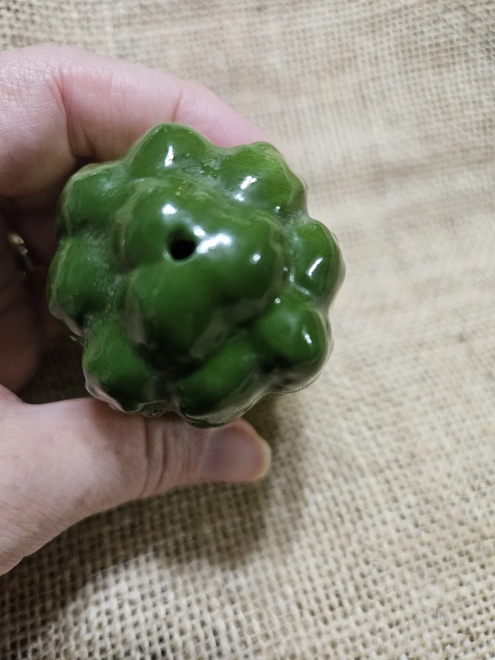 Vintage Green Ceramic Asparagus Salt Shaker